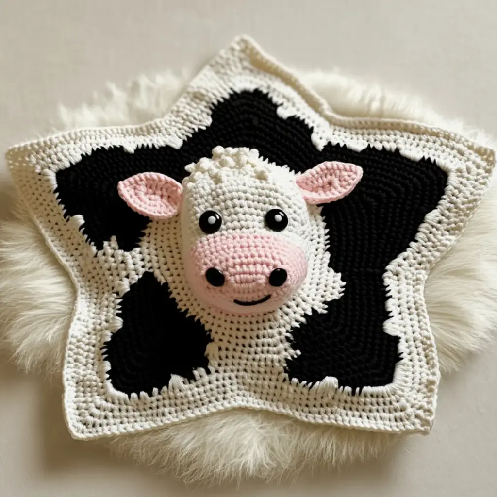 crochet cow blanket