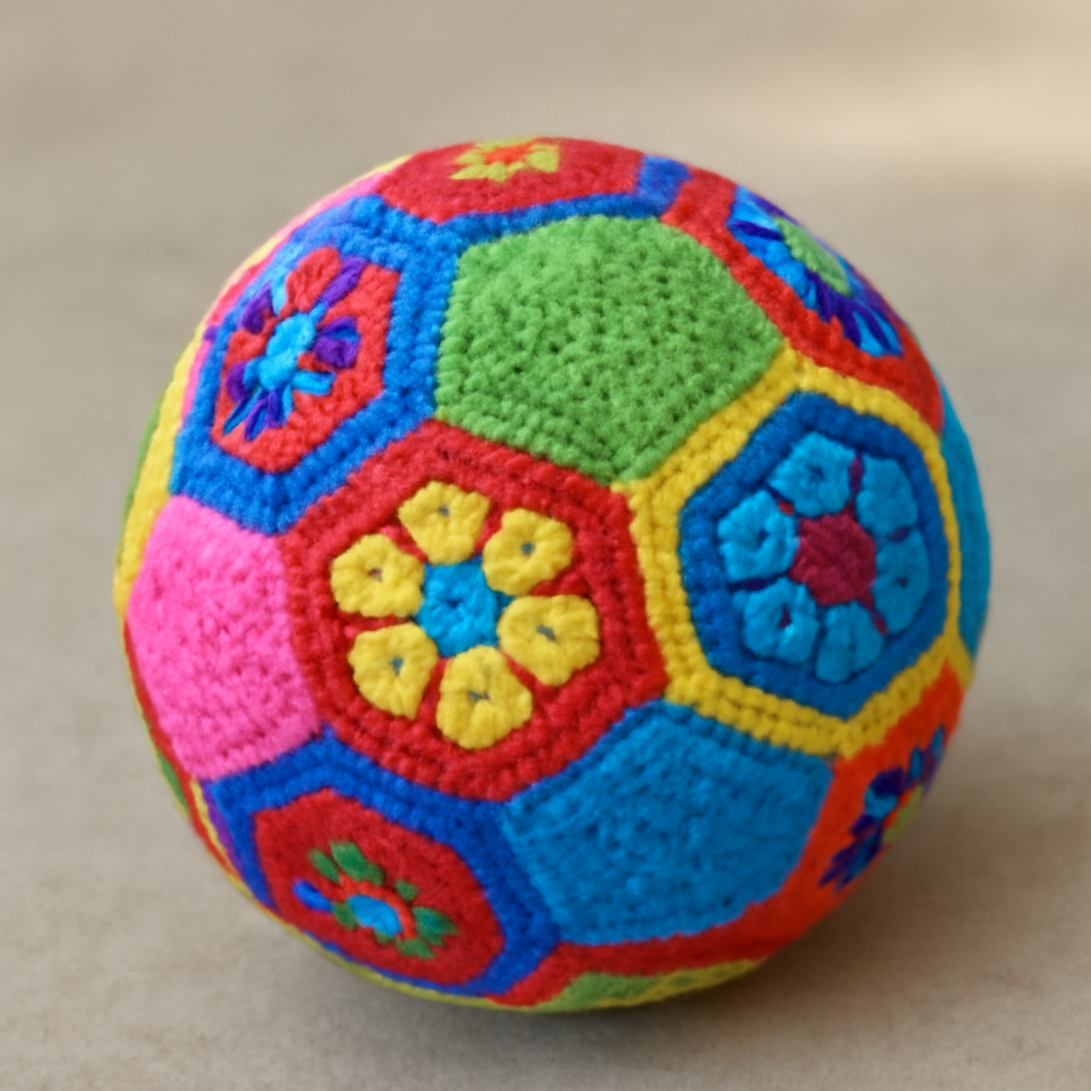 Colorful African Flower Soccer Ball: A Fun Crochet Project