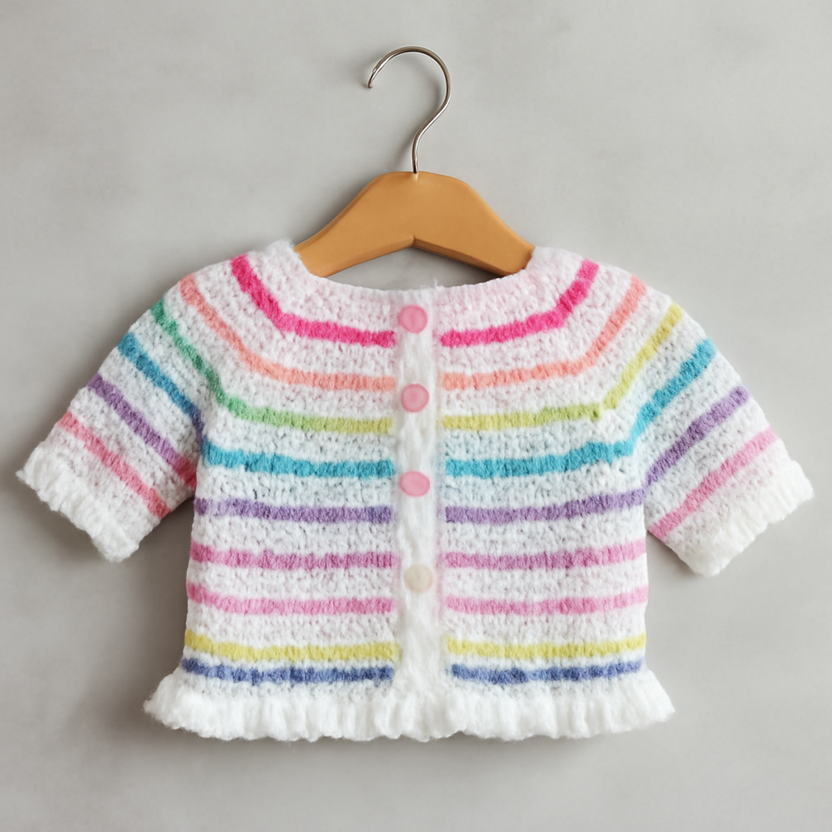 Charming Baby Cardigan Crochet: Cozy Pastel Stripes Made Easy