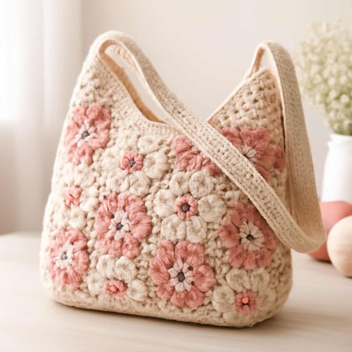 Elegant Crochet Flower Bag for Cozy Everyday Style