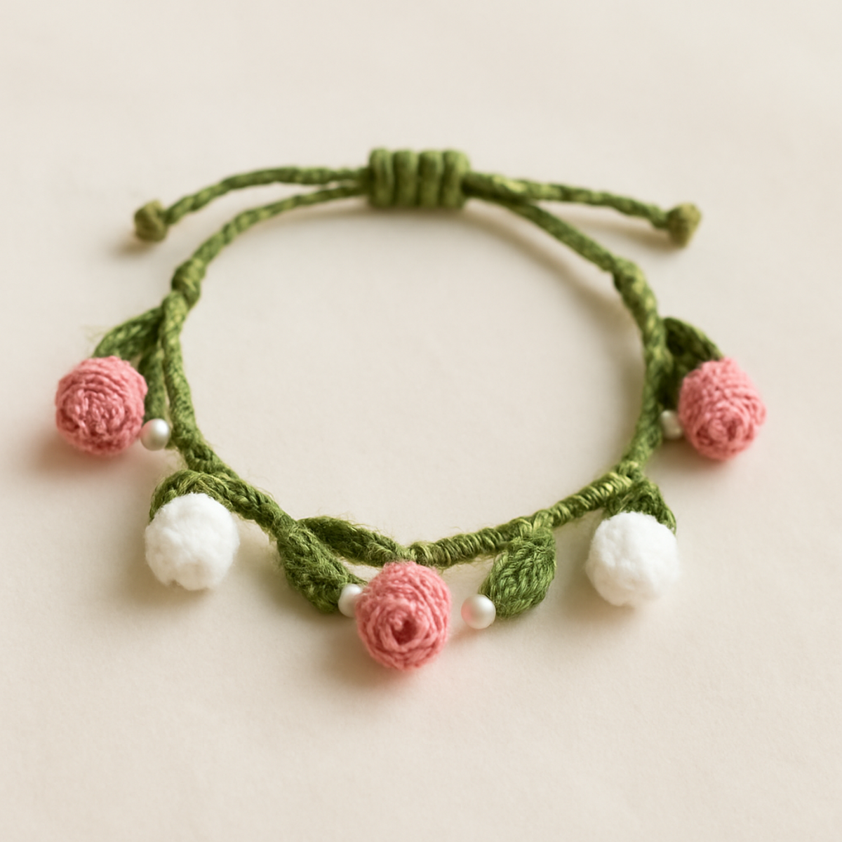 Charming Crochet Tulip Bracelet: A Fun Spring Accessory