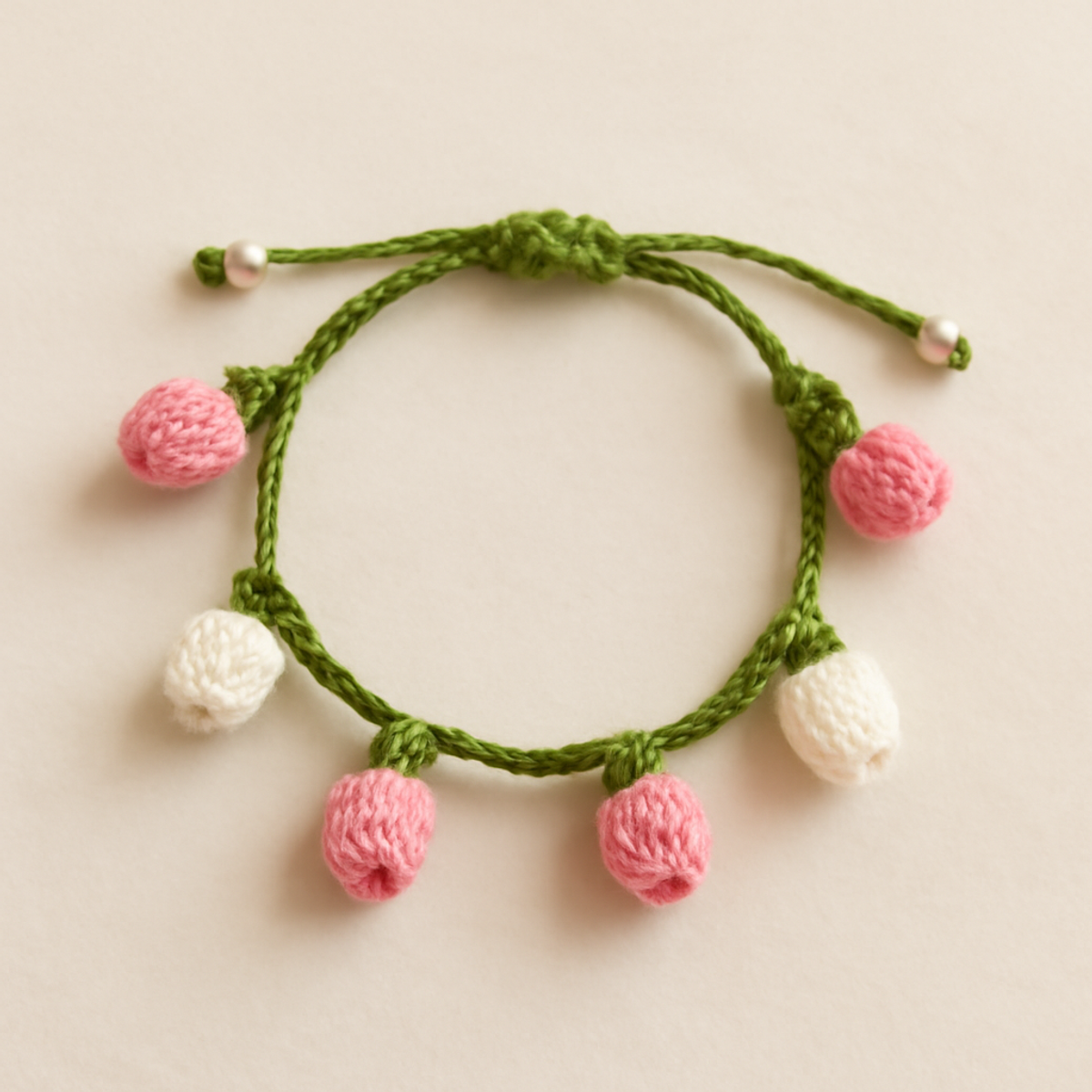 Charming Crochet Tulip Bracelet: A Blooming Delight