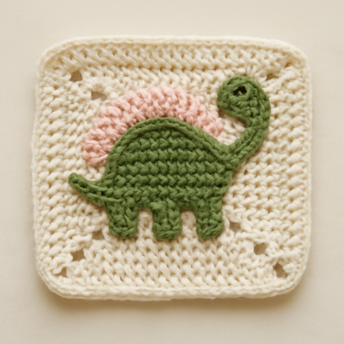 Adorable Cute Dino Granny Square: A Fun Beginner Project