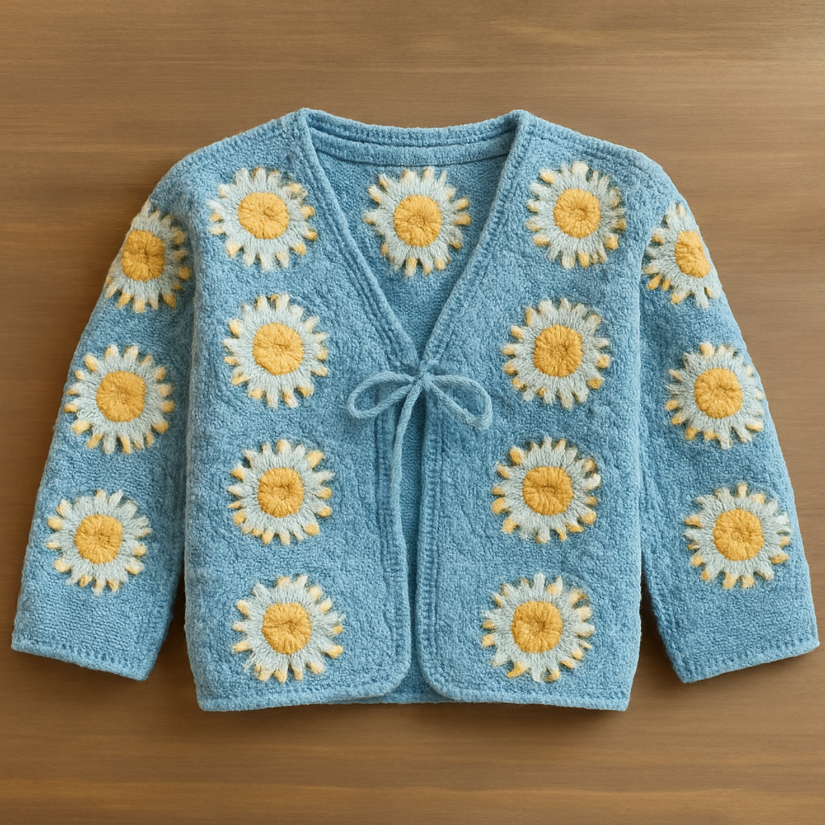Whimsical Daisy Granny Square Cardigan for Spring Joy