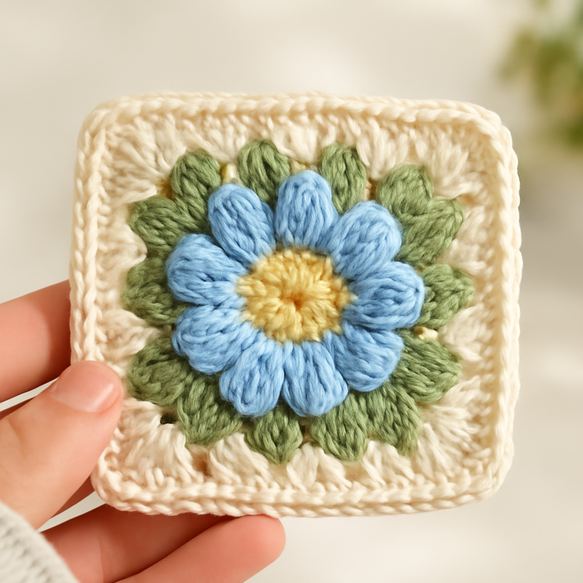 Vibrant Floral Granny Square: A Cozy Crochet Delight