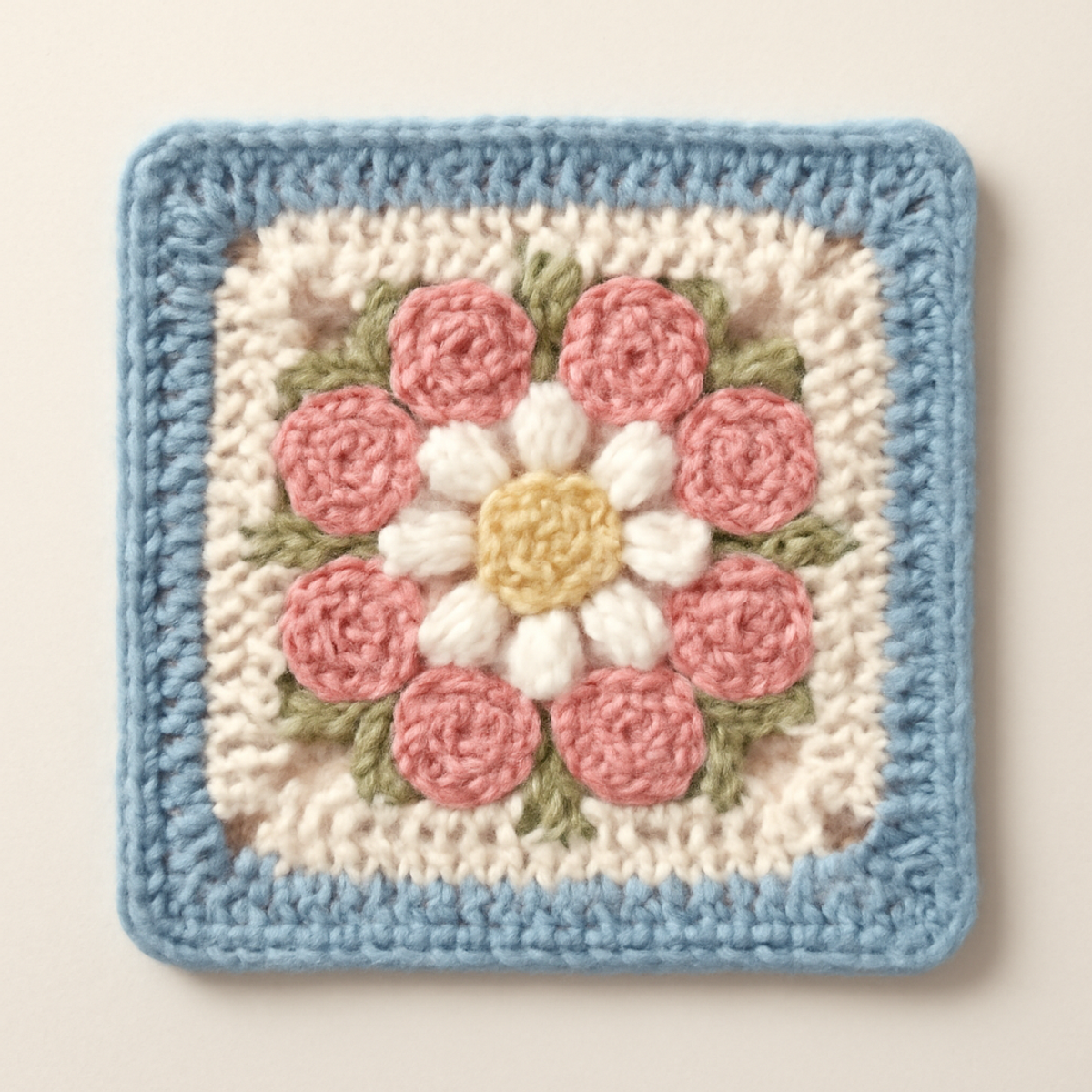 Vibrant Flower Crochet Square for Spring Bliss