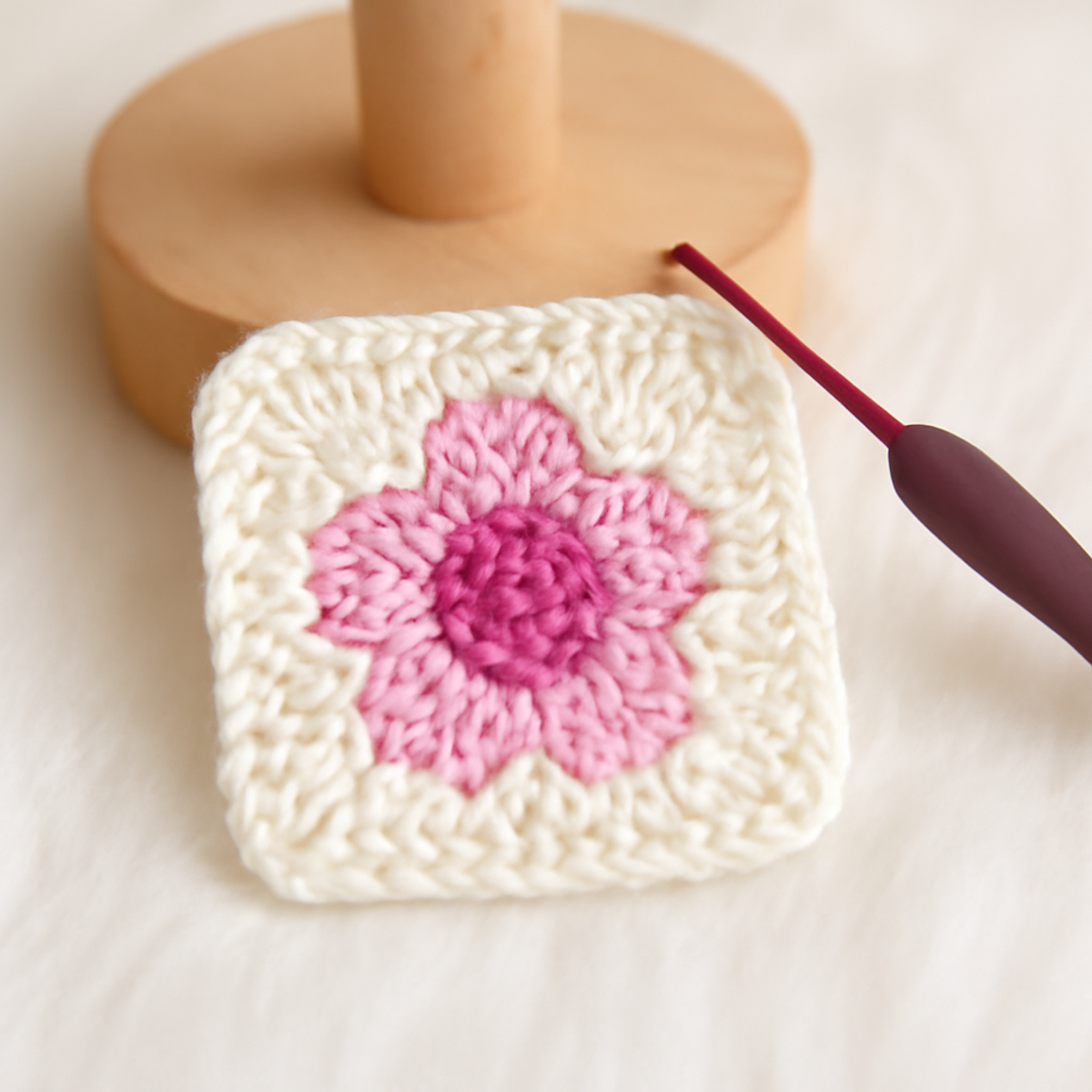 Whimsical Flower Granny Square: A Cozy Crochet Delight