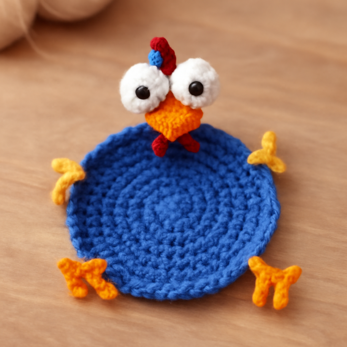 Funny Chicken Coaster: Cozy and Quirky Crochet Fun!