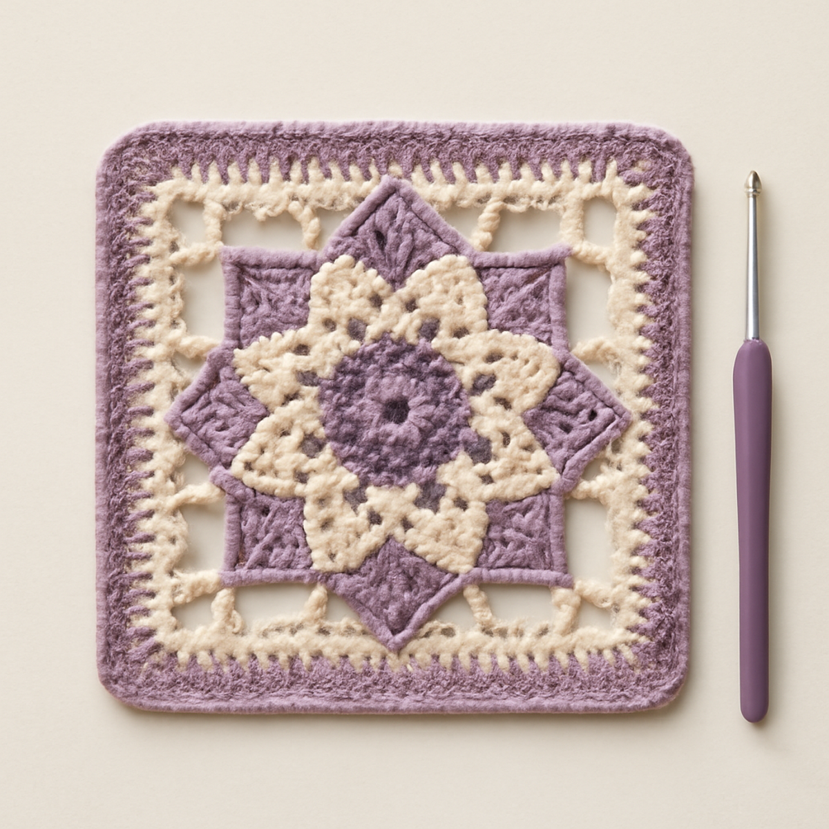 Chic Geometric Crochet Square: A Modern Motif for All Levels