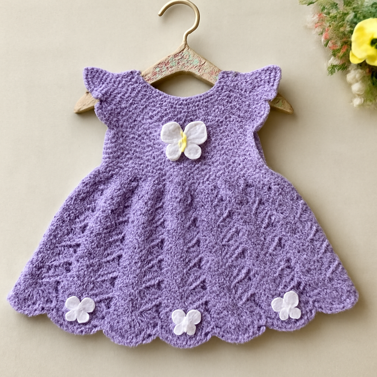 Whimsical Lavender Baby Dress: Crochet Pattern for Beginners
