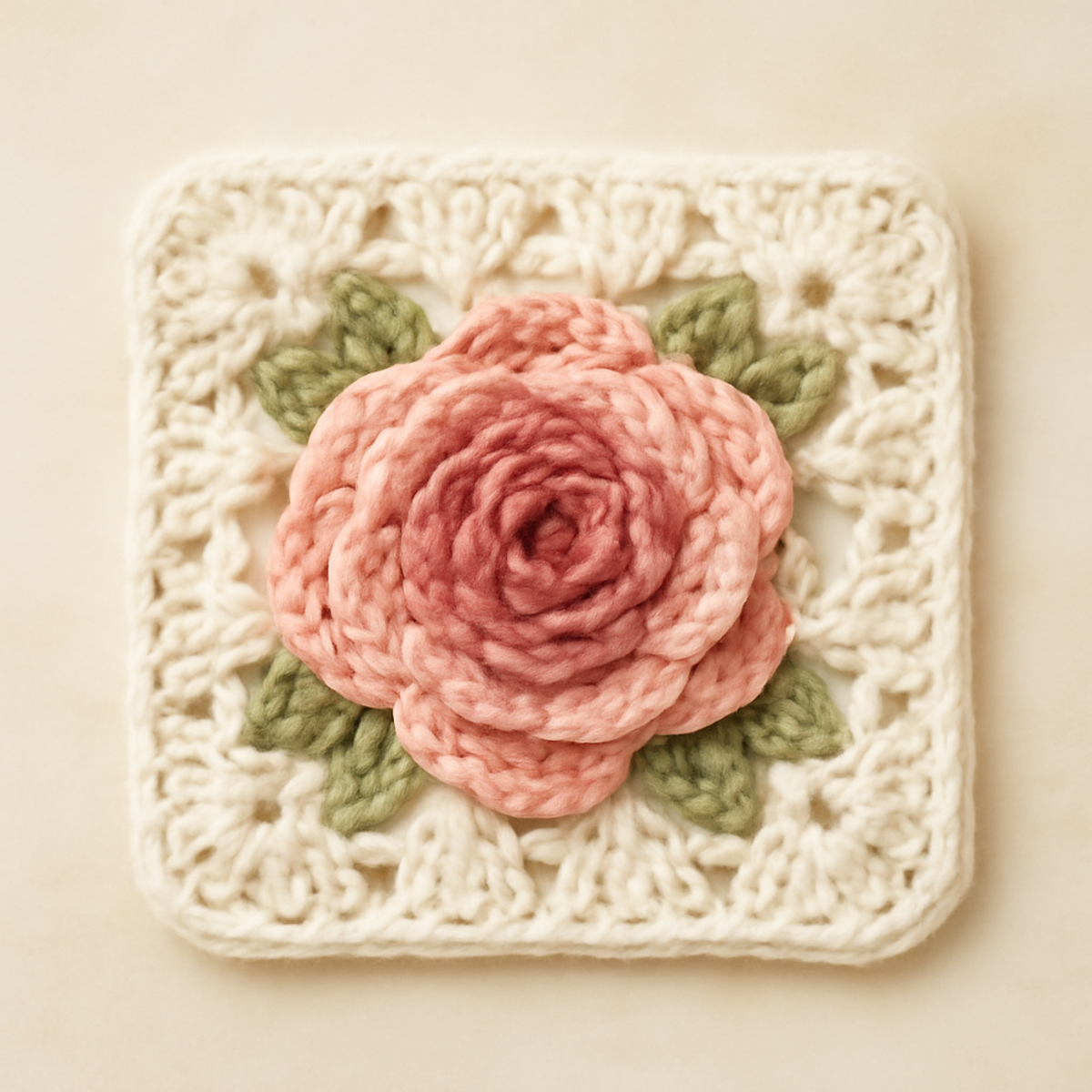 Charming Rose Granny Square: A Touch of Vintage Elegance