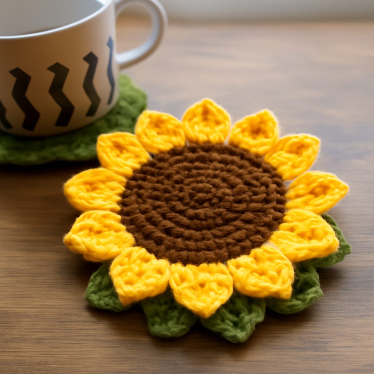 Sunflower Coaster: Quick & Easy Crochet Delight