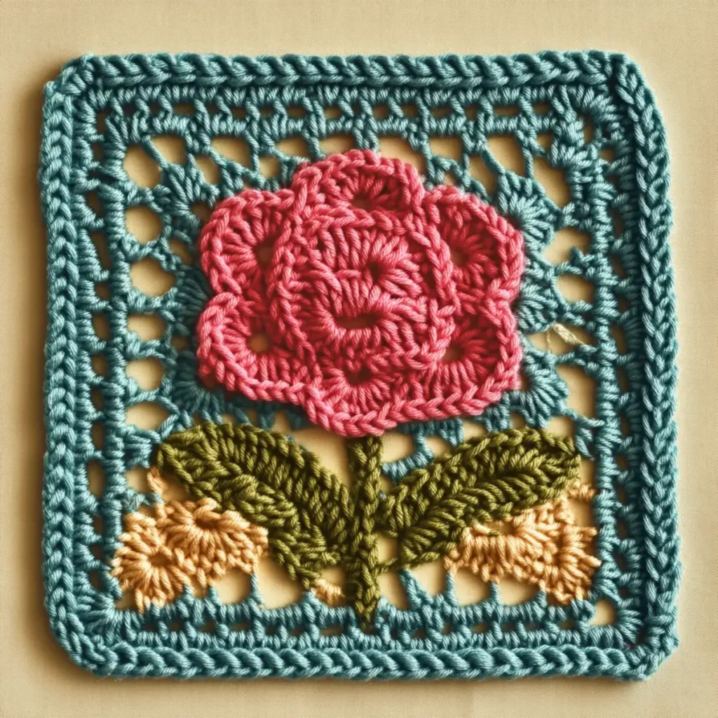 floral crochet square