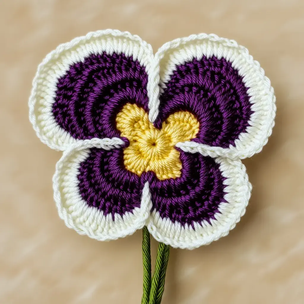 crochet pansy flower