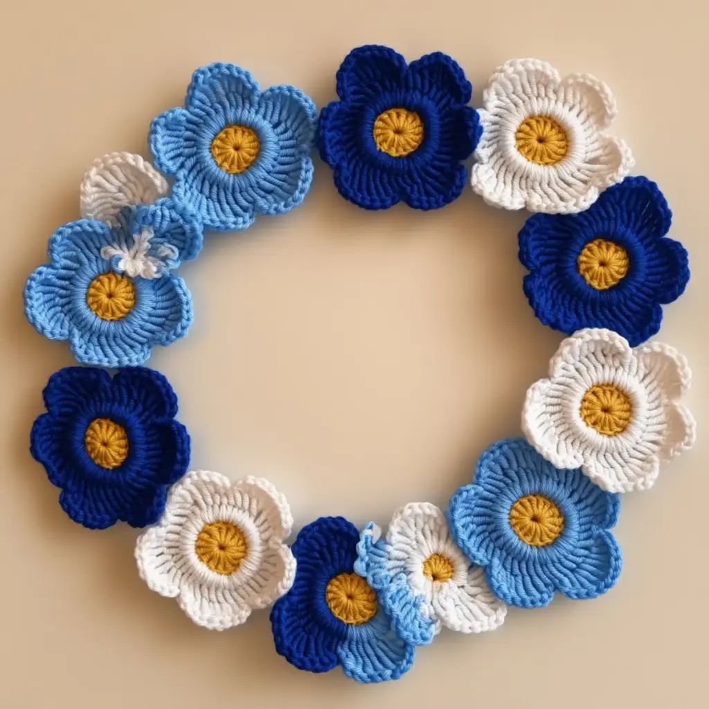 crochet flower garland