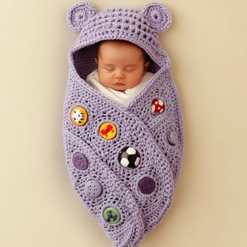 crochet baby swaddle