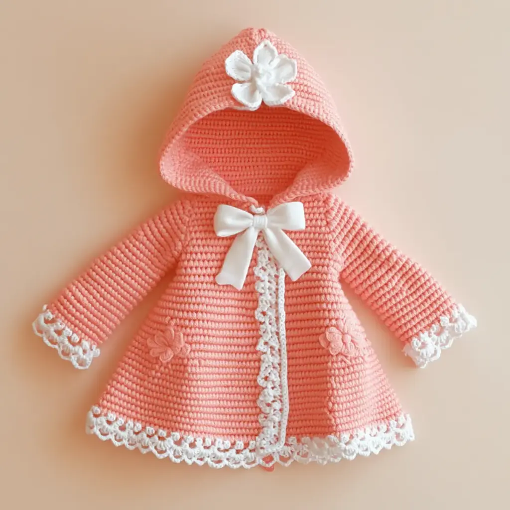 baby hooded coat crochet