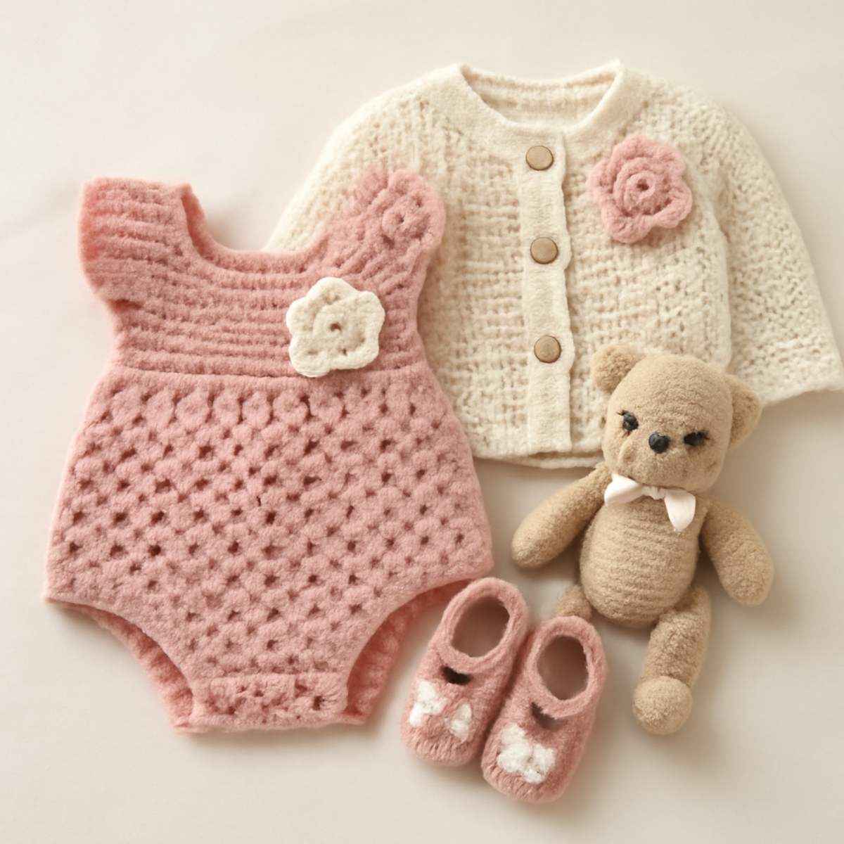 Charming Baby Crochet Set: Sweet & Cozy Attire for Girls