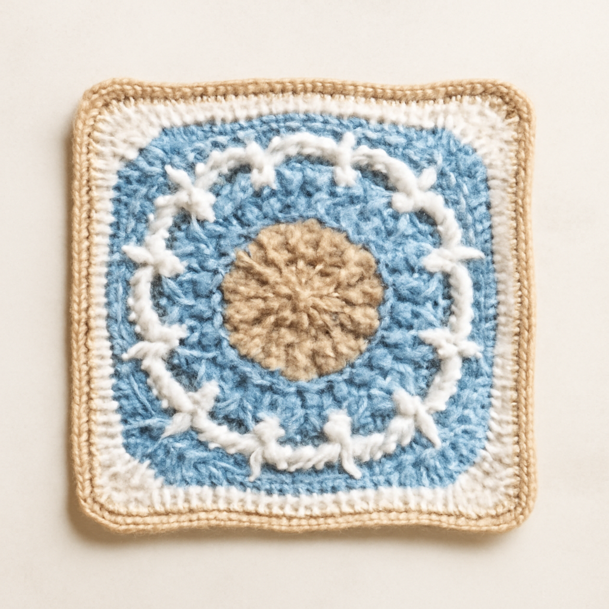 Cozy Beginner Crochet Square with Floral Motif Delight