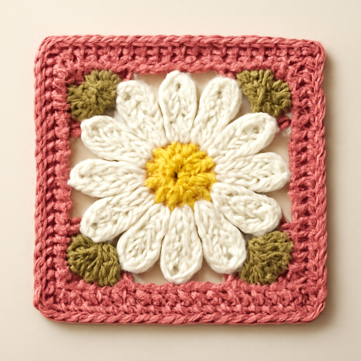 Charming Crochet Daisy Square: A Floral Delight to Craft