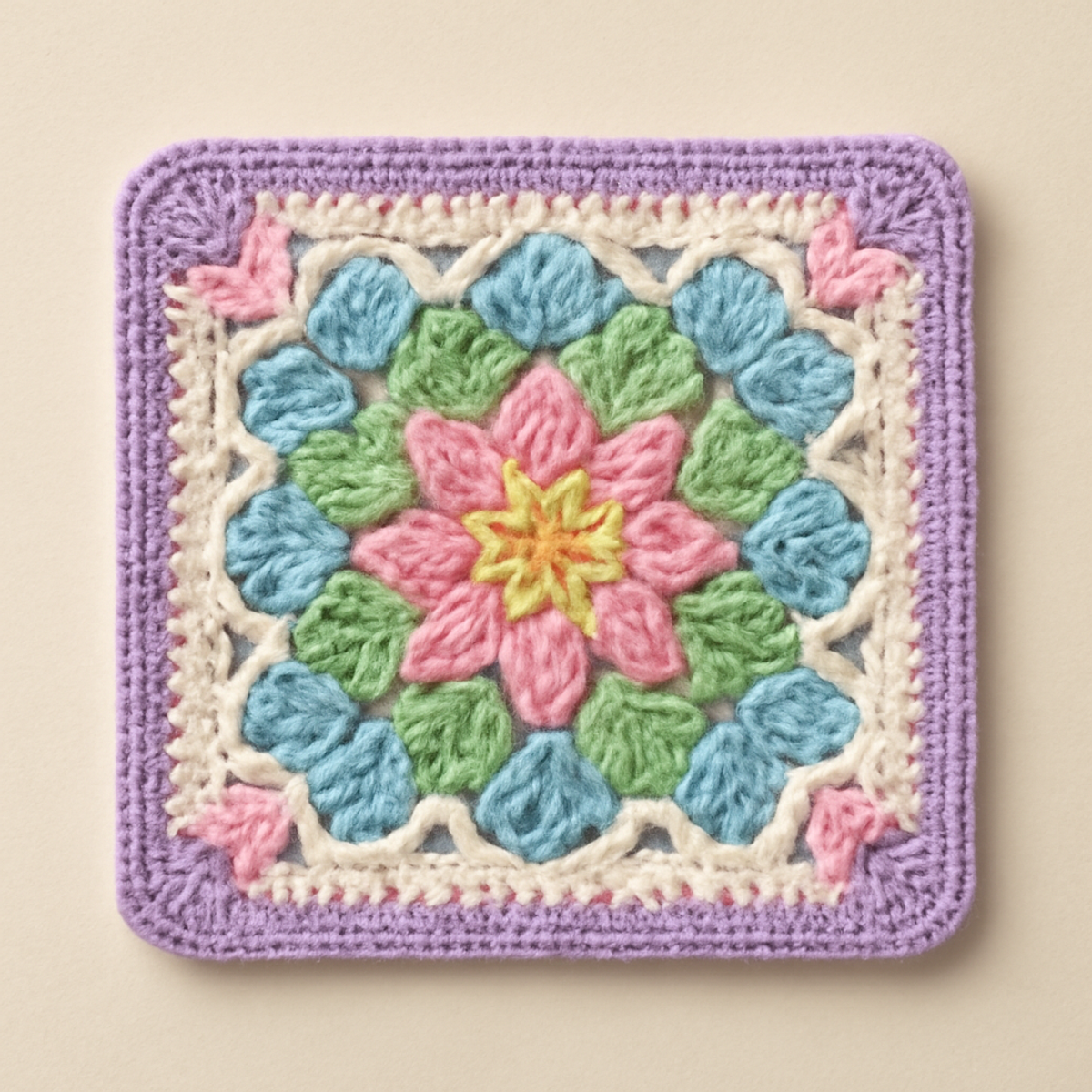 Vibrant Crochet Granny Square: A Floral Delight to Create