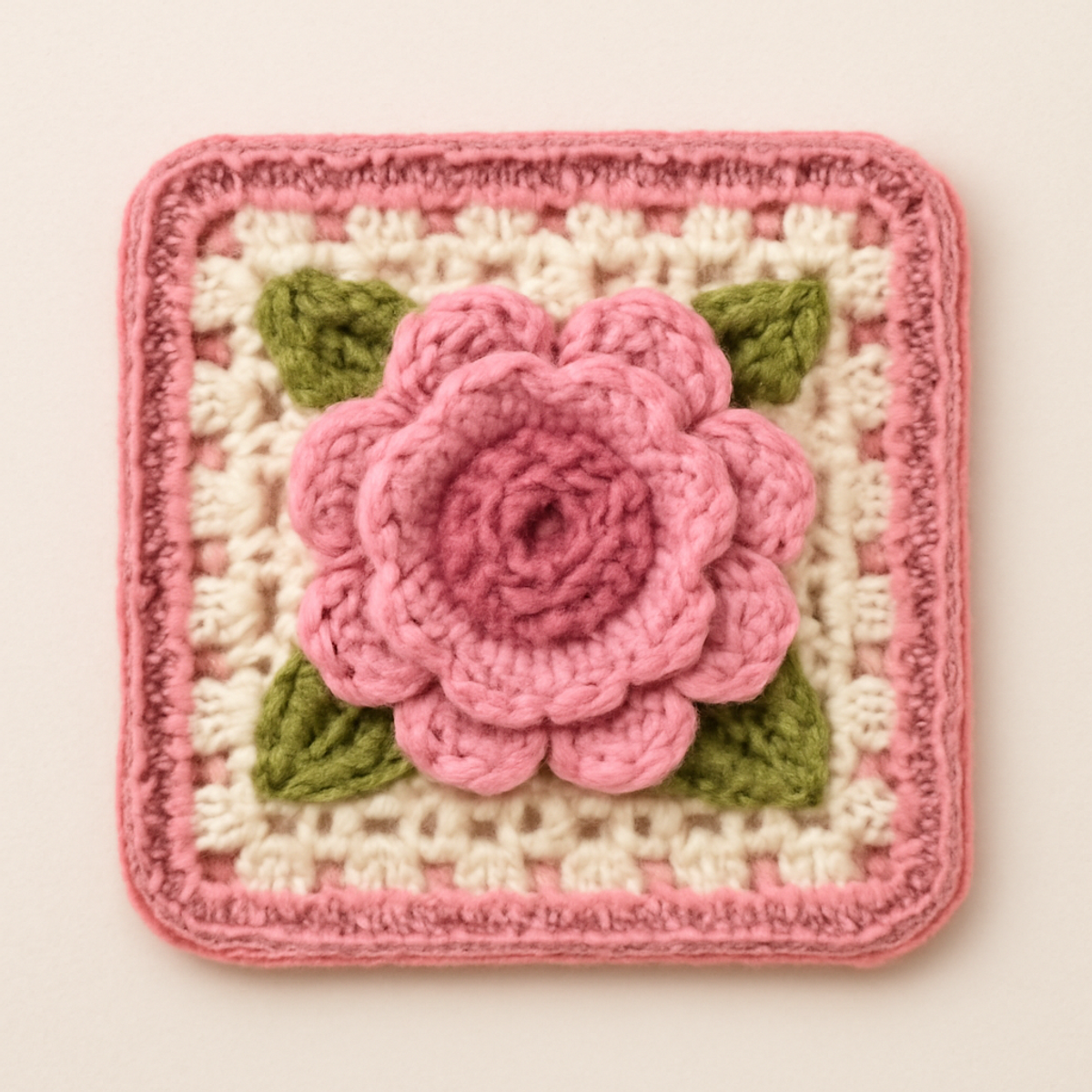 Charming Floral Crochet Granny Square for Cozy Decor