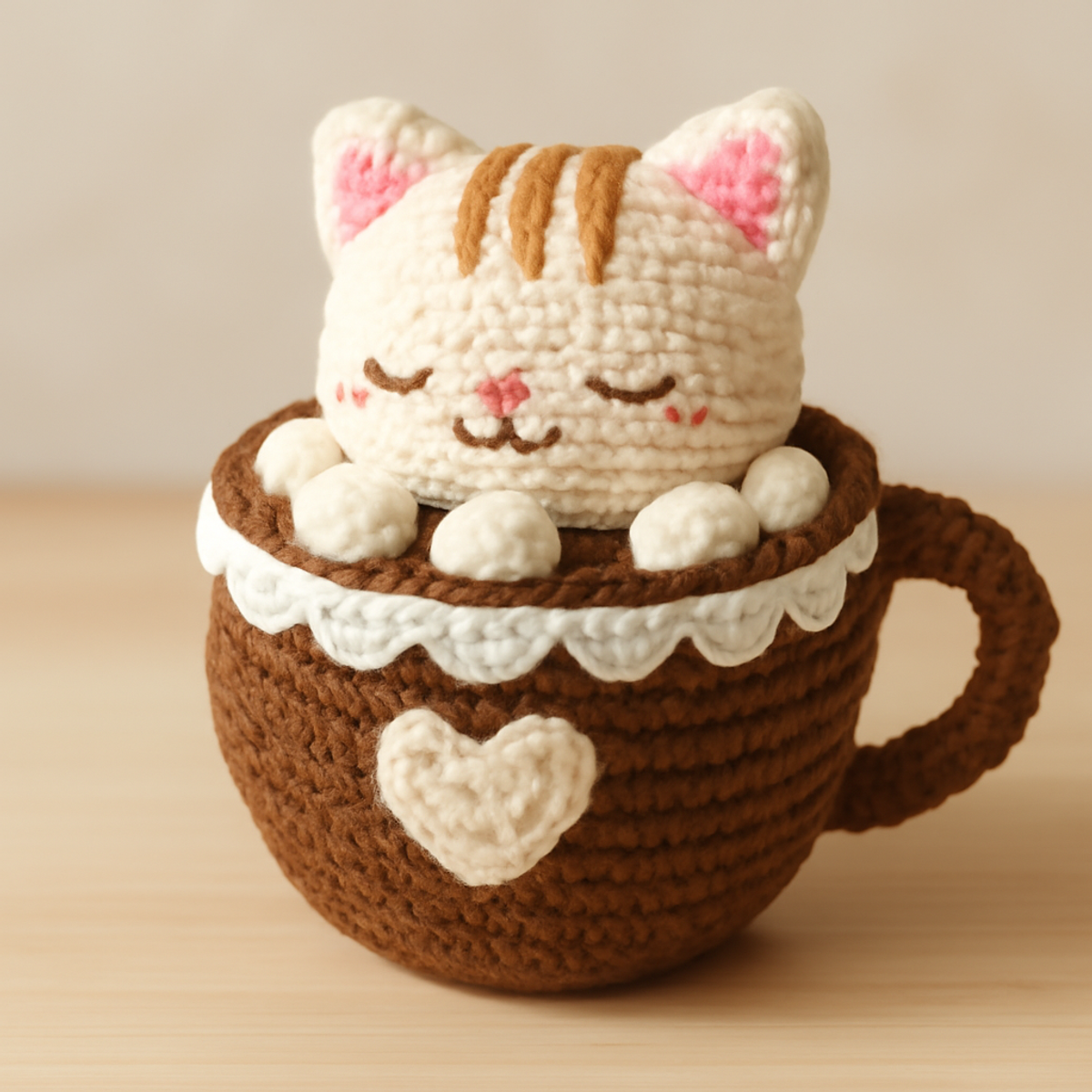 Cozy Crochet Kitty in Cup: A Whimsical Plush Toy Pattern