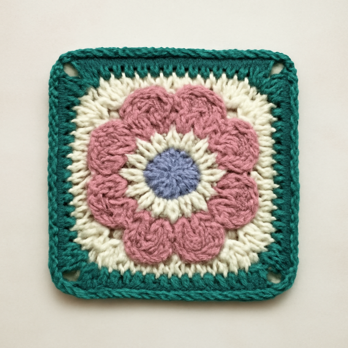 Charming Crochet Square Motif: Floral Bloomer Design
