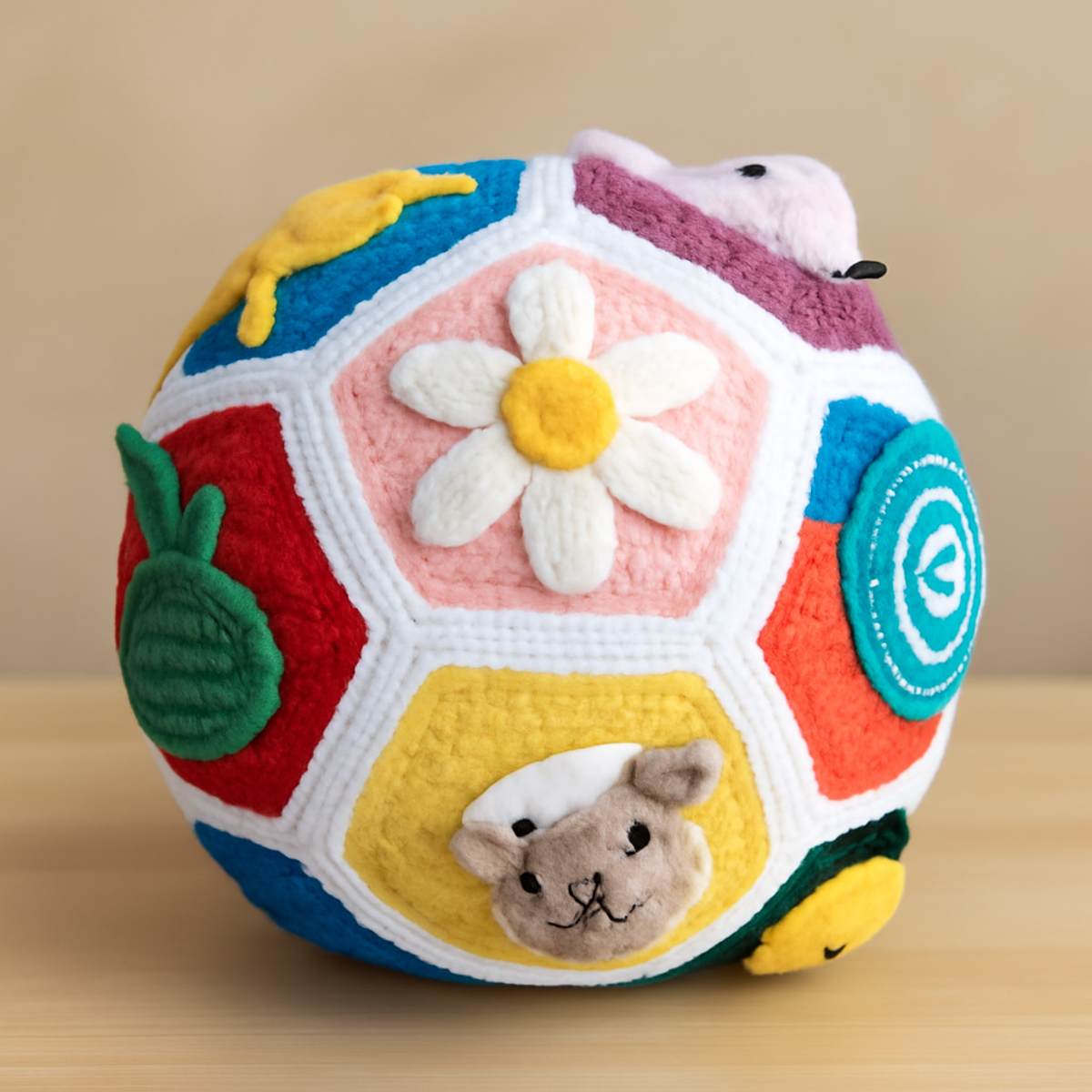 Vibrant Educational Baby Ball – Crochet Sensory Delight