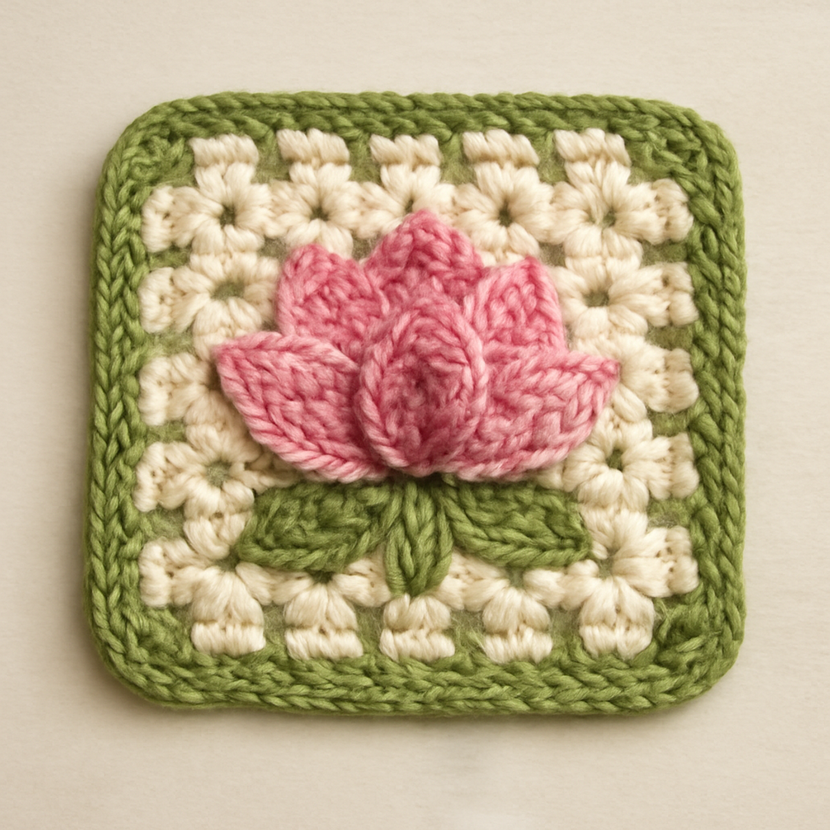 Charming Lotus Granny Square: A Unique Crochet Delight